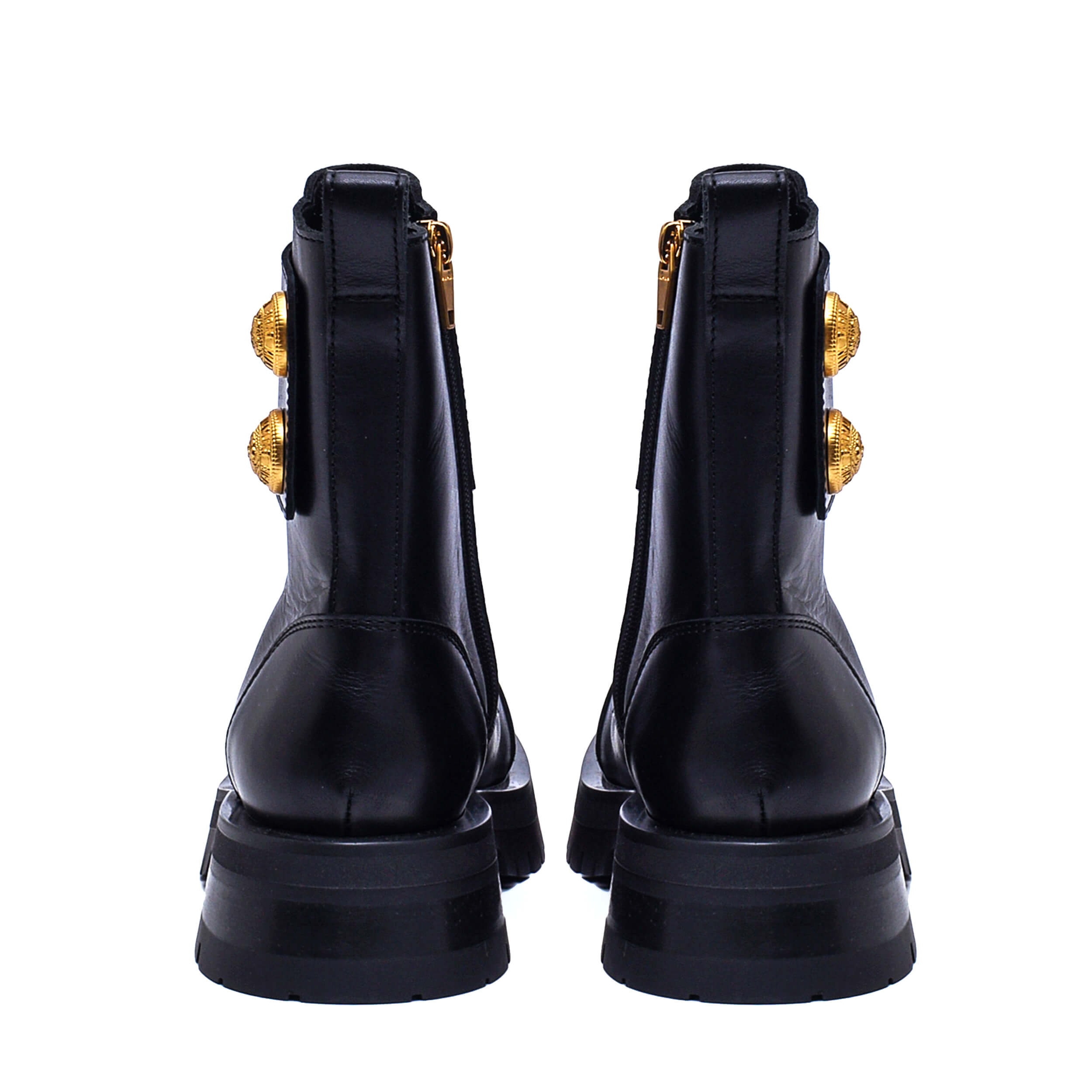 Balmain - Black Leather Ranger Army Combat Boots / 38